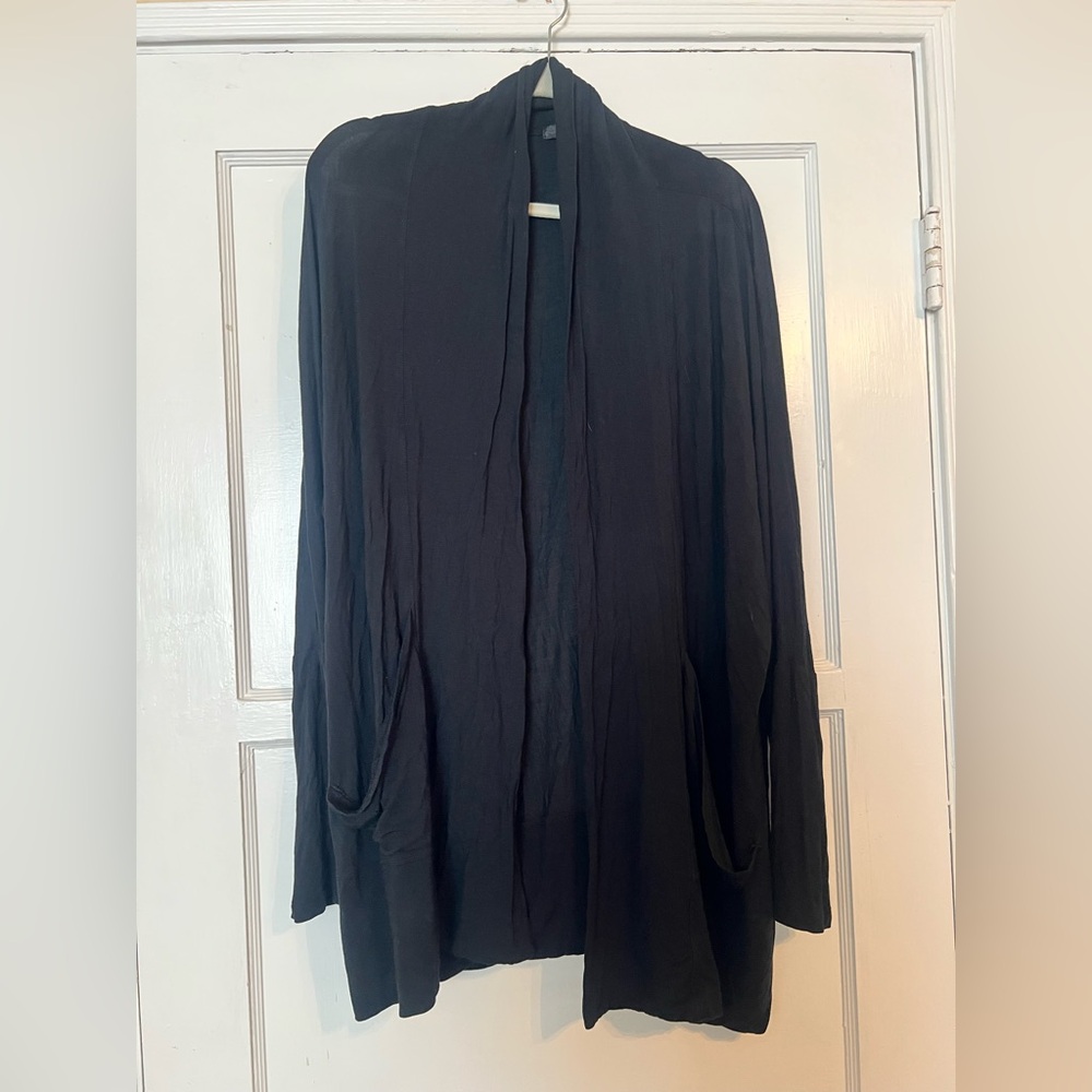 Prana foundation wrap sweater - black - large